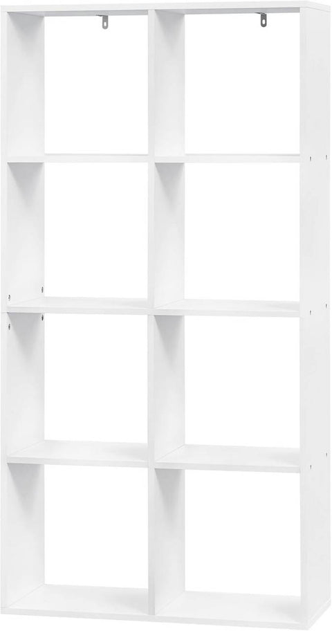 Rootz Bookcase - Standing Shelf - 4 Level Storage Cabinet - Space Saving - 71cm x 141cm x 29cm - Durable Wood Material - White