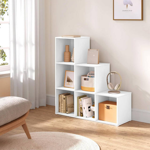 Rootz 6 Cube Bookcase - Storage Units - Display Shelves - High Stability - 90.5x90.5x30 cm White