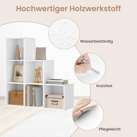 Rootz 6 Cube Bookcase - Storage Units - Display Shelves - High Stability - 90.5x90.5x30 cm White