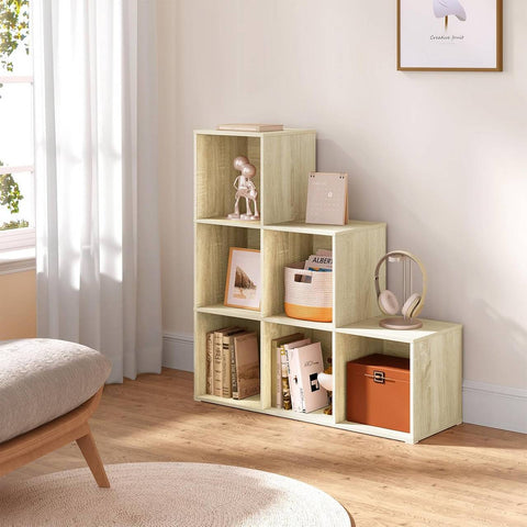 Rootz Bookcase - Cube Storage - Standing Shelf - Space-Saving Design - 90.5x90.5x30 cm Brown