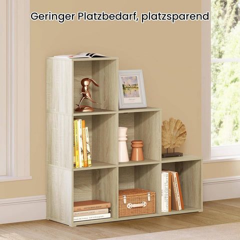 Rootz Bookcase - Cube Storage - Standing Shelf - Space-Saving Design - 90.5x90.5x30 cm Brown