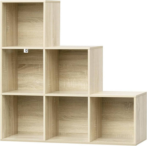 Rootz Bookcase - Cube Storage - Standing Shelf - Space-Saving Design - 90.5x90.5x30 cm Brown