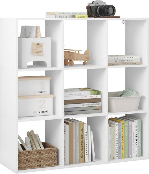 Rootz 9 Cube Open Bookcase - Standing Shelf - Display Shelving - E1 Wood Material - 94cm x 93cm x 29.5cm