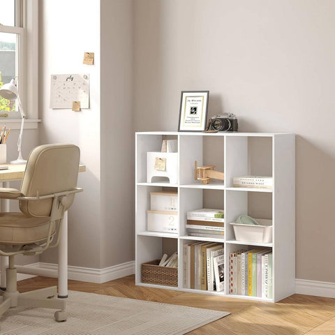 Rootz 9 Cube Open Bookcase - Standing Shelf - Display Shelving - E1 Wood Material - 94cm x 93cm x 29.5cm
