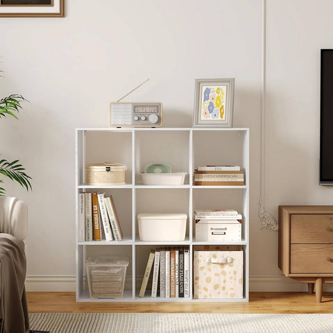 Rootz 9 Cube Open Bookcase - Standing Shelf - Display Shelving - E1 Wood Material - 94cm x 93cm x 29.5cm