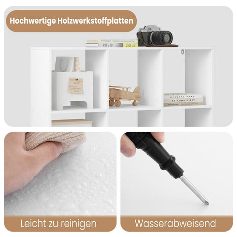 Rootz 9 Cube Open Bookcase - Standing Shelf - Display Shelving - E1 Wood Material - 94cm x 93cm x 29.5cm