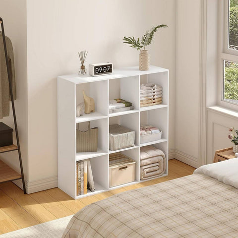 Rootz 9 Cube Open Bookcase - Standing Shelf - Display Shelving - E1 Wood Material - 94cm x 93cm x 29.5cm