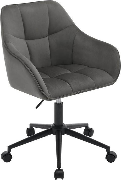 Rootz Velvet Office Chair - Desk Chair - Comfy Swivel Chair - High Elasticity Foam - Stylish Check Pattern - Height Adjustable - 61cm x 90cm x 56cm