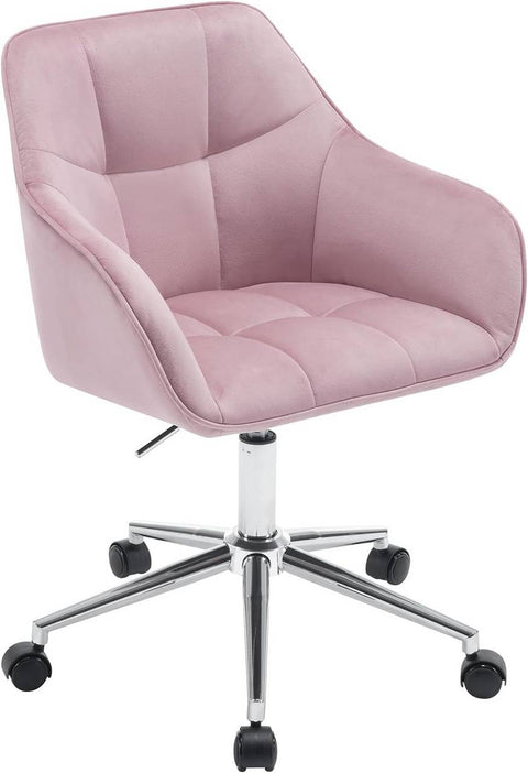 Rootz Velvet Office Chair - Desk Chair - Swivel Chair - Ergonomic Design - Adjustable Height - 61cm x 90cm x 56cm