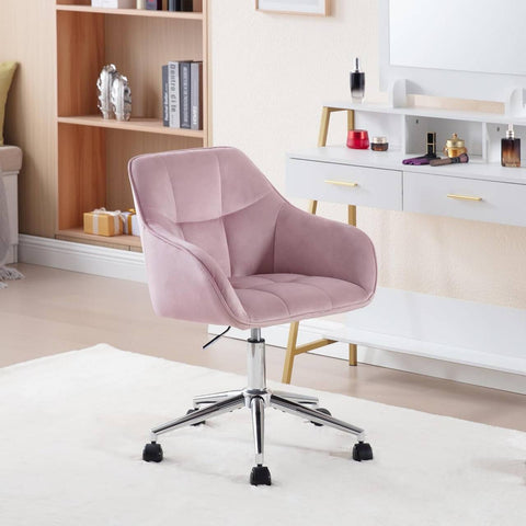 Rootz Velvet Office Chair - Desk Chair - Swivel Chair - Ergonomic Design - Adjustable Height - 61cm x 90cm x 56cm