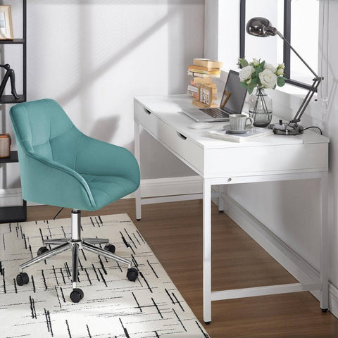 Rootz Velvet Office Chair - Swivel Chair - Desk Chair - High Back Chair - Ergonomic Design - Adjustable Height - Metal Base - 61cm x 90cm x 56cm