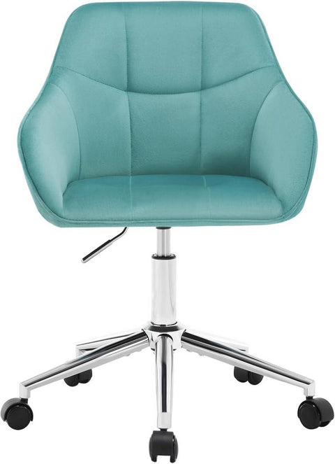 Rootz Velvet Office Chair - Swivel Chair - Desk Chair - High Back Chair - Ergonomic Design - Adjustable Height - Metal Base - 61cm x 90cm x 56cm