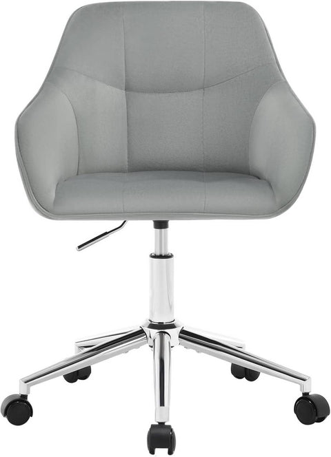 Rootz Velvet Office Chair - Desk Chair - Adjustable Swivel Chair - Ergonomic Seating - Stylish Check Quilting - Height 48-57cm - 61cm x 90cm x 56cm