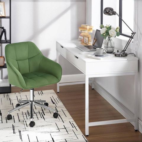 Rootz Green Office Chair - Ergonomic Desk Chair - Adjustable Height - Velvet Comfort - 61cm x (81-90)cm x 56cm