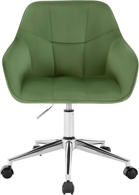 Rootz Green Office Chair - Ergonomic Desk Chair - Adjustable Height - Velvet Comfort - 61cm x (81-90)cm x 56cm
