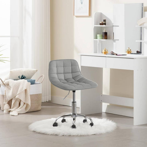 Rootz Ergonomic Swivel Office Chair - Working Stools - Rotating Chair - Velvet Comfort - 43cm x (60-67.5)cm x 50cm