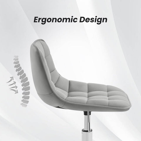 Rootz Ergonomic Swivel Office Chair - Working Stools - Rotating Chair - Velvet Comfort - 43cm x (60-67.5)cm x 50cm