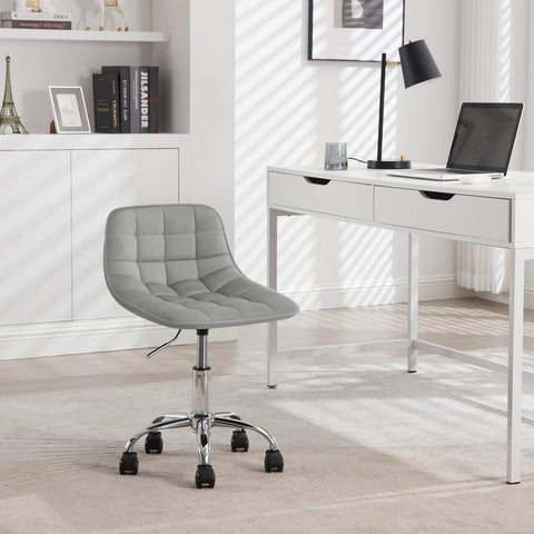 Rootz Ergonomic Swivel Office Chair - Working Stools - Rotating Chair - Velvet Comfort - 43cm x (60-67.5)cm x 50cm