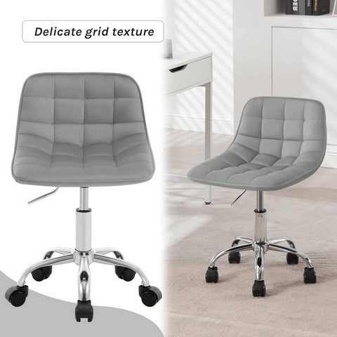 Rootz Ergonomic Swivel Office Chair - Working Stools - Rotating Chair - Velvet Comfort - 43cm x (60-67.5)cm x 50cm