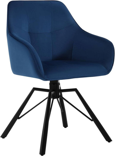 Rootz Swivel Dining Chair - Rotating Chair - Velvet Upholstered Chair - Ergonomic Design - Easy Assembly - Durable Metal Frame - 58.5cm x 82.5cm x 54.5cm