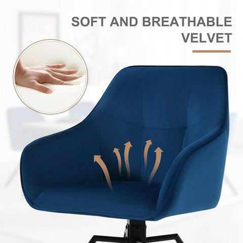 Rootz Swivel Dining Chair - Rotating Chair - Velvet Upholstered Chair - Ergonomic Design - Easy Assembly - Durable Metal Frame - 58.5cm x 82.5cm x 54.5cm