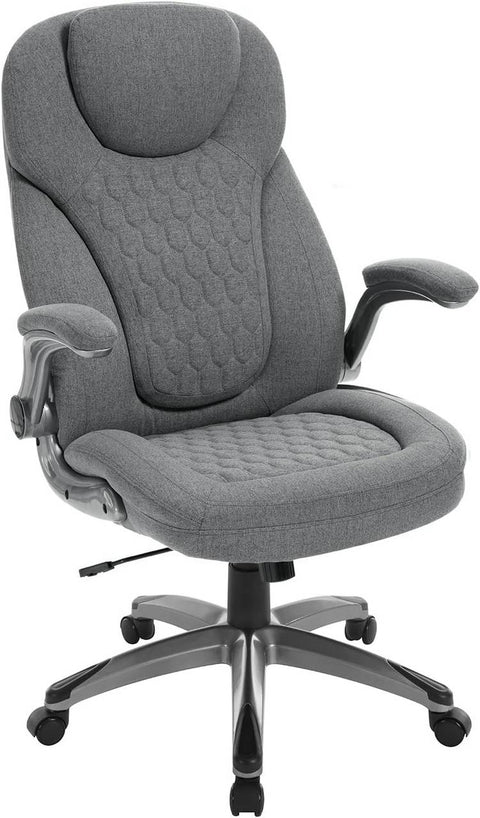Rootz Ergonomic Office Chair - Executive Chair - Swivel Task Chair - Ultimate Comfort - 67 x (114.5-124.5) x 78 cm - Grey Fabric