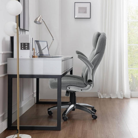 Rootz Ergonomic Office Chair - Executive Chair - Swivel Task Chair - Ultimate Comfort - 67 x (114.5-124.5) x 78 cm - Grey Fabric
