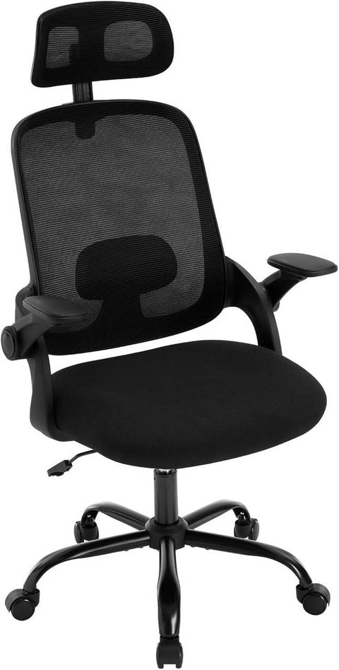 Rootz Ergonomic Office Chair - Desk Chair - Executive Seat - Lumbar Support - 63.5cm x 109.5-117.5cm x 50cm - Black - Mesh Fabric