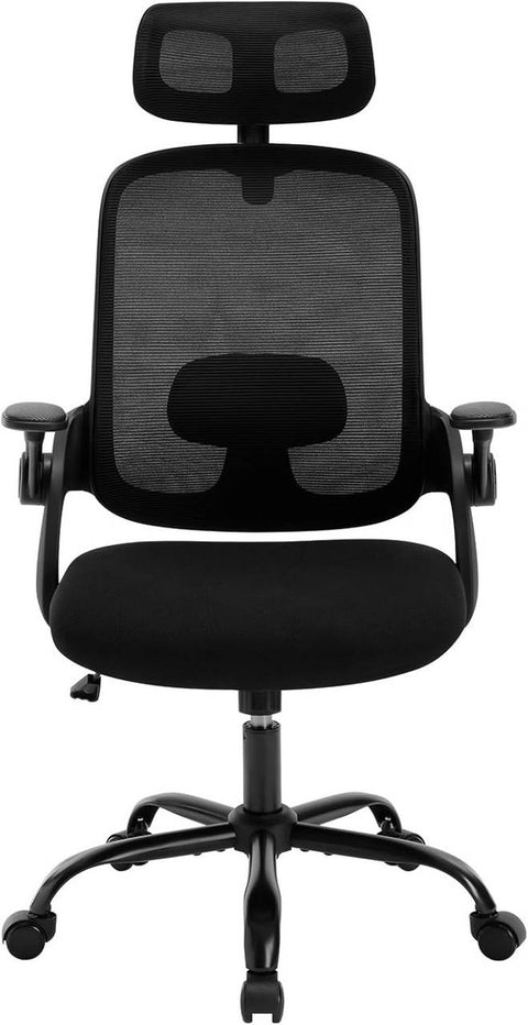 Rootz Ergonomic Office Chair - Desk Chair - Executive Seat - Lumbar Support - 63.5cm x 109.5-117.5cm x 50cm - Black - Mesh Fabric