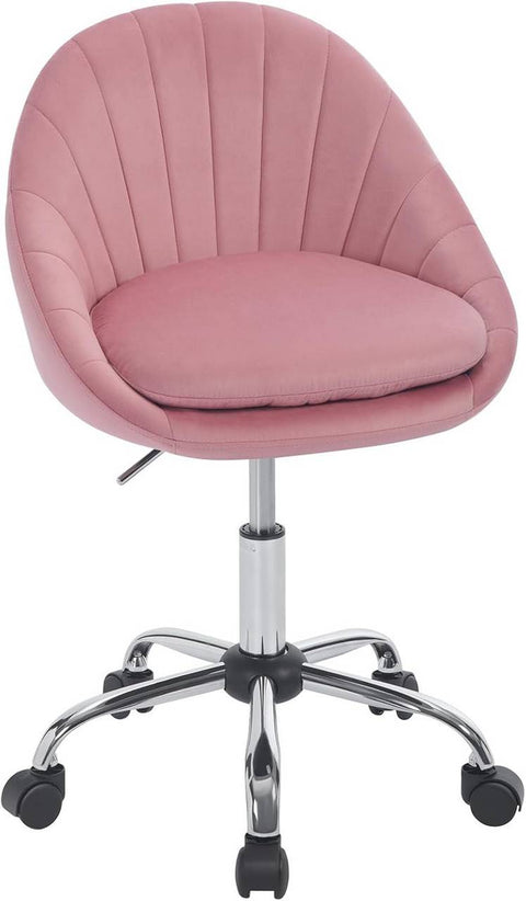 Rootz Office Chair - Velvet Chair - Swivel Chair - Ergonomic Chair - Height Adjustable - 52cm x (72-82)cm x 52cm - Suitable for Home & Office