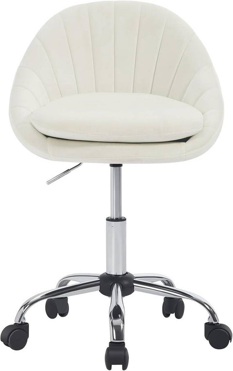 Rootz Ergonomic Office Chair - Velvet Desk Chair - Swivel Computer Chair - Double Cushion - Height Adjustable - 52cm x (72-82cm) x 52cm - Pink/Grey/Beige