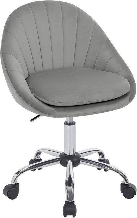 Rootz Ergonomic Office Chair - Makeup Chair - Desk Chair - Comfort & Style - Grey Velvet - 52 x (72-82) x 52 cm