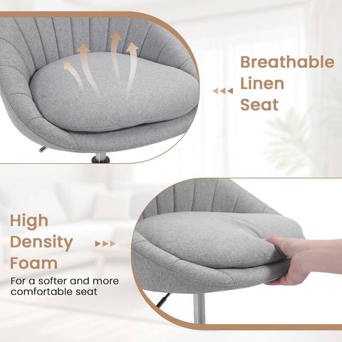 Rootz Ergonomic Office Chair - Modern Desk Chair - Double Padding - Height Adjustable - 52cm x (72-82)cm x 52cm - Gray