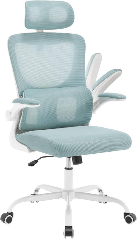 Rootz Ergonomic Office Chair - Mesh Desk Chair - Lumbar Support - Rocking Function - Adjustable Headrest - 62cm x (116-123.5)cm x 69.5cm