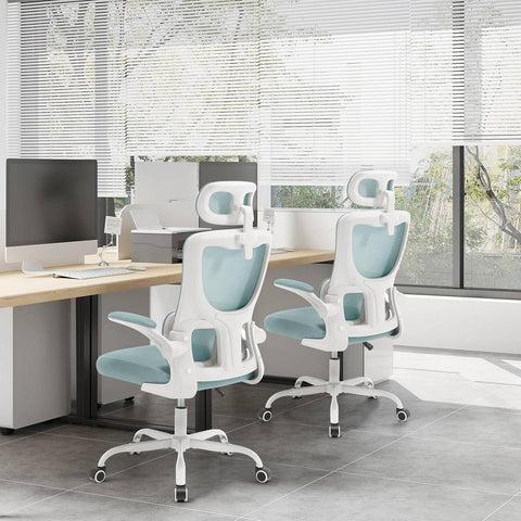 Rootz Ergonomic Office Chair - Mesh Desk Chair - Lumbar Support - Rocking Function - Adjustable Headrest - 62cm x (116-123.5)cm x 69.5cm