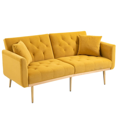 Rootz Velvet-Look 3-Seater Sofa - Sleeper Sofa - Sofa Bed - Multi-Position Backrest - 161.97cm x 77.97cm x 79.98cm