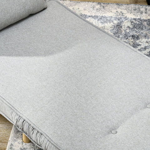 Rootz Folding Sofa Bed - Lounge Chair - Relaxation Chair - Ultimate Comfort - 72 x 78 x 79 cm - Light Gray Linen Look