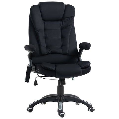 Rootz Vinsetto Office Chair with Massage & Heat Function - Ergonomic Chair - Height Adjustable Chair - 6 Vibration Massage Points - Easy Mobility - Adjustable Seat Height - 67W x 74D x 107-116H cm - Black