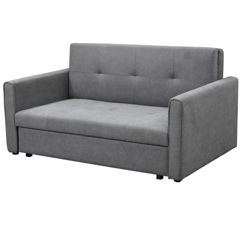Rootz 2 Seater Sofa Bed with Hidden Storage - Sleeper Sofa - Convertible Couch - Comfort, Style, Functionality - 152W x 101D x 81H cm - Polycotton Gray