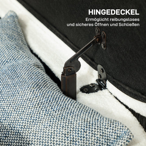 Rootz Storage Bench - Upholstered Seating - Ottoman Bench - Handy Storage - 114cm x 47cm x 46.5cm