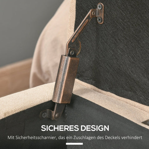 Rootz Upholstered Storage Bench - Bedroom Bench - Ottoman - Elegant Design - 125cm x 49cm x 41.5cm