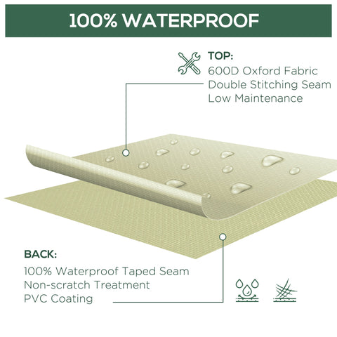 Rootz Garden Furniture Cover - Protective Tarp - Waterproof Cover - 600D Oxford Fabric - L68 x W87 x H77 cm