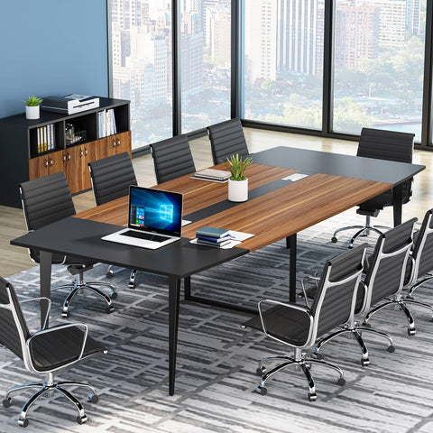 Rootz 8FT Conference Table - Meeting Table - Boardroom Table - Elegant Design -240cm x 120cm x 75cm