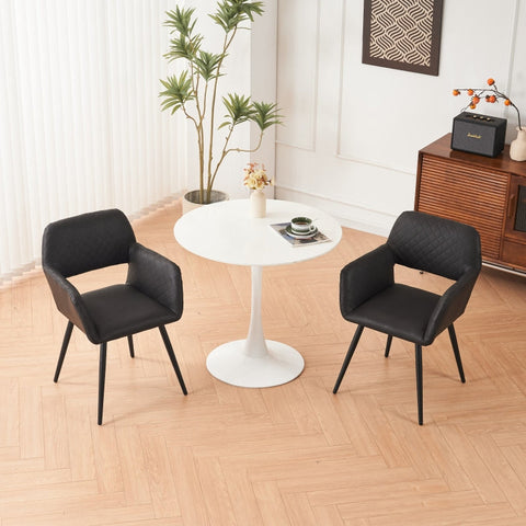 Rootz 2 Piece Set Makeup Chair - Vanity Seat - Beauty Stool - Ergonomic Comfort - Faux Leather - 58cm x 56cm x 80cm