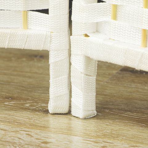 Rootz Room Divider - Space Separator - Privacy Screen - Pine Wood Durability - 160 x 1.6 x 170 cm - White and Foldable with Chic Web Pattern