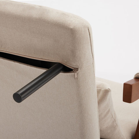 Rootz Sofa Bed - Convertible Couch - Reclining Sofa - 6 Adjustable Positions - Linen Fabric - 64L x 74W x 81H cm