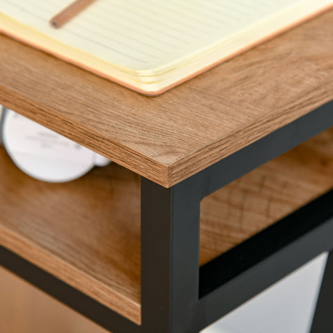 Rootz Industrial Style Desk - Office Table - Study Desk - Sturdy Workspace - 120L x 60W x 76H cm with Drawer & Compartments