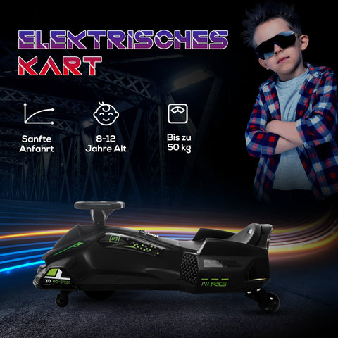 Rootz Electric Go-Kart for Kids - Children's Racing Kart - Drift Ride-on - Fun with Lights & Music - 90cm x 53cm x 99cm
