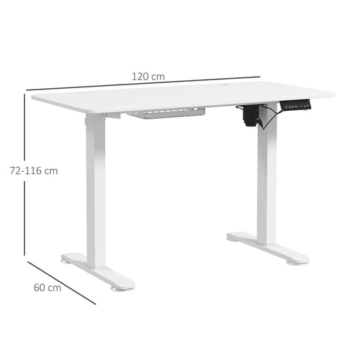 Rootz Electric Adjustable Standing Desk - Height Adjustable Desk - Sit Stand Desk - Memory Function - 120cm x 60cm x 72-116cm