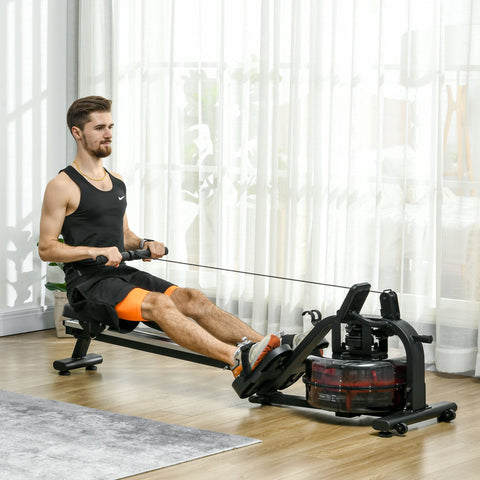 Rootz Water Rudder Home Trainer - Exercise Bike - Fitness Equipment - 6 Resistance Levels - LCD Display - 185cm x 47cm x 53cm